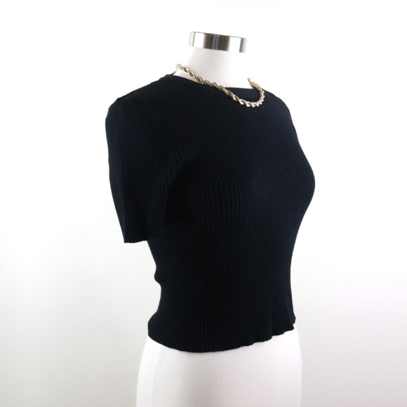 Hooked Up Black Stretch Crop Top - Picture 2 of 7